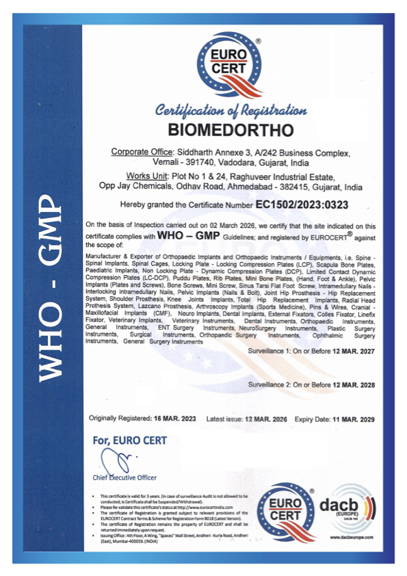 WHO GMP Certificate
